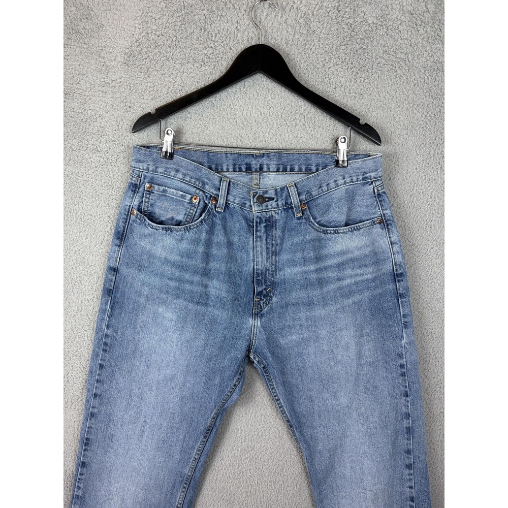 Levis 505 Jeans Mens 36x29 Blue Light Wash Regular Fit Straight Denim Pants Men